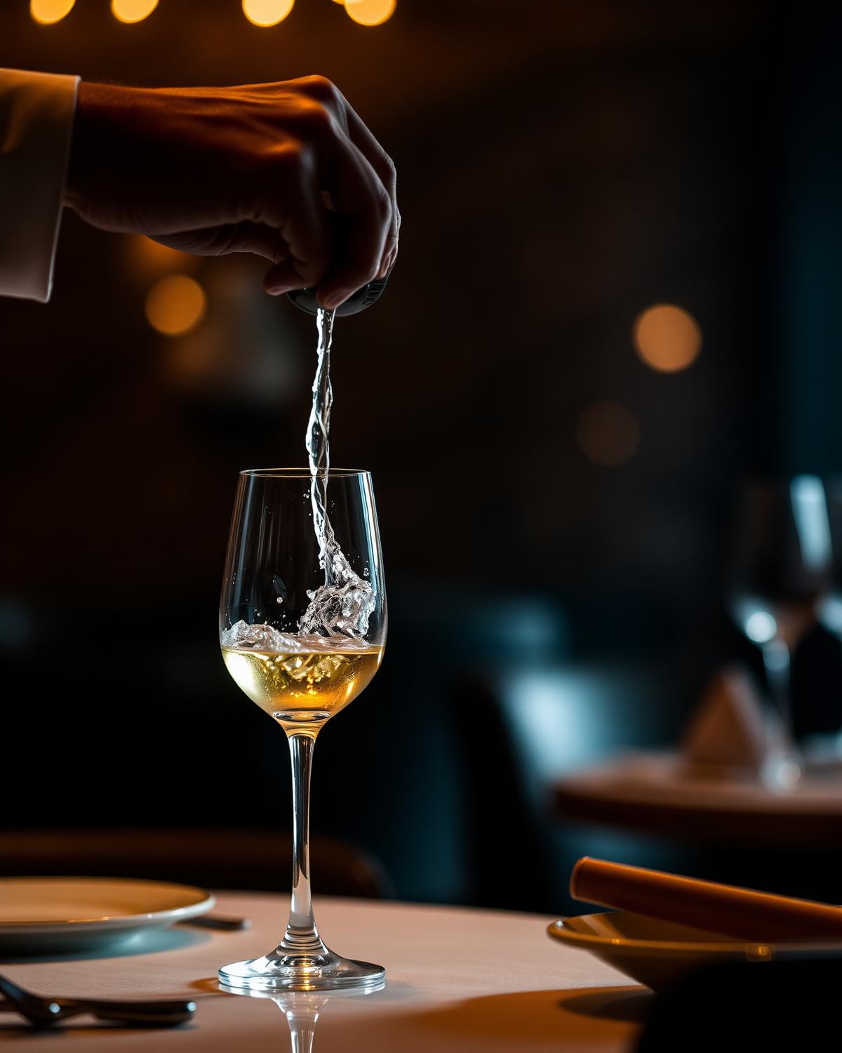 Wine being poured into a glass